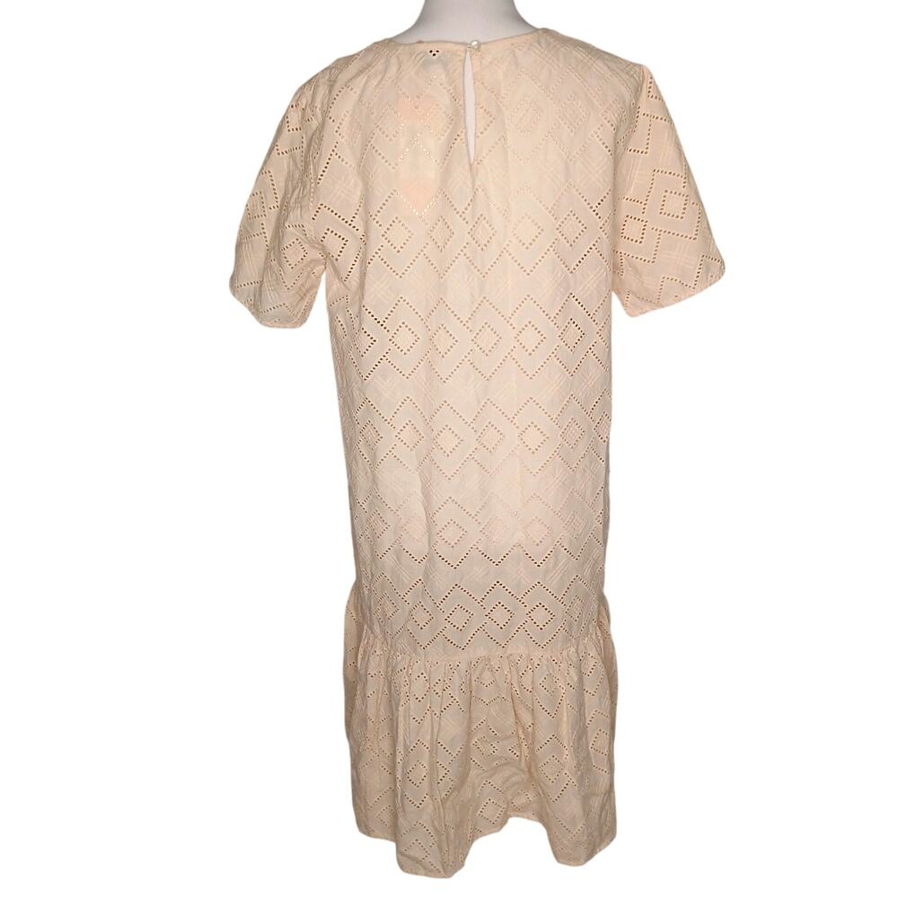 Saint Tropez AlmaSZ dress eyelet drop waist tunic cream beige medium lagenlook - Picture 3 of 13